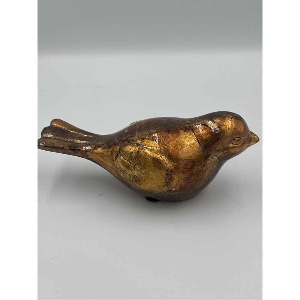 Beautiful Multi Color Fat  Bird Ceramic Figurine‎  Brown Gold Red Green Modern